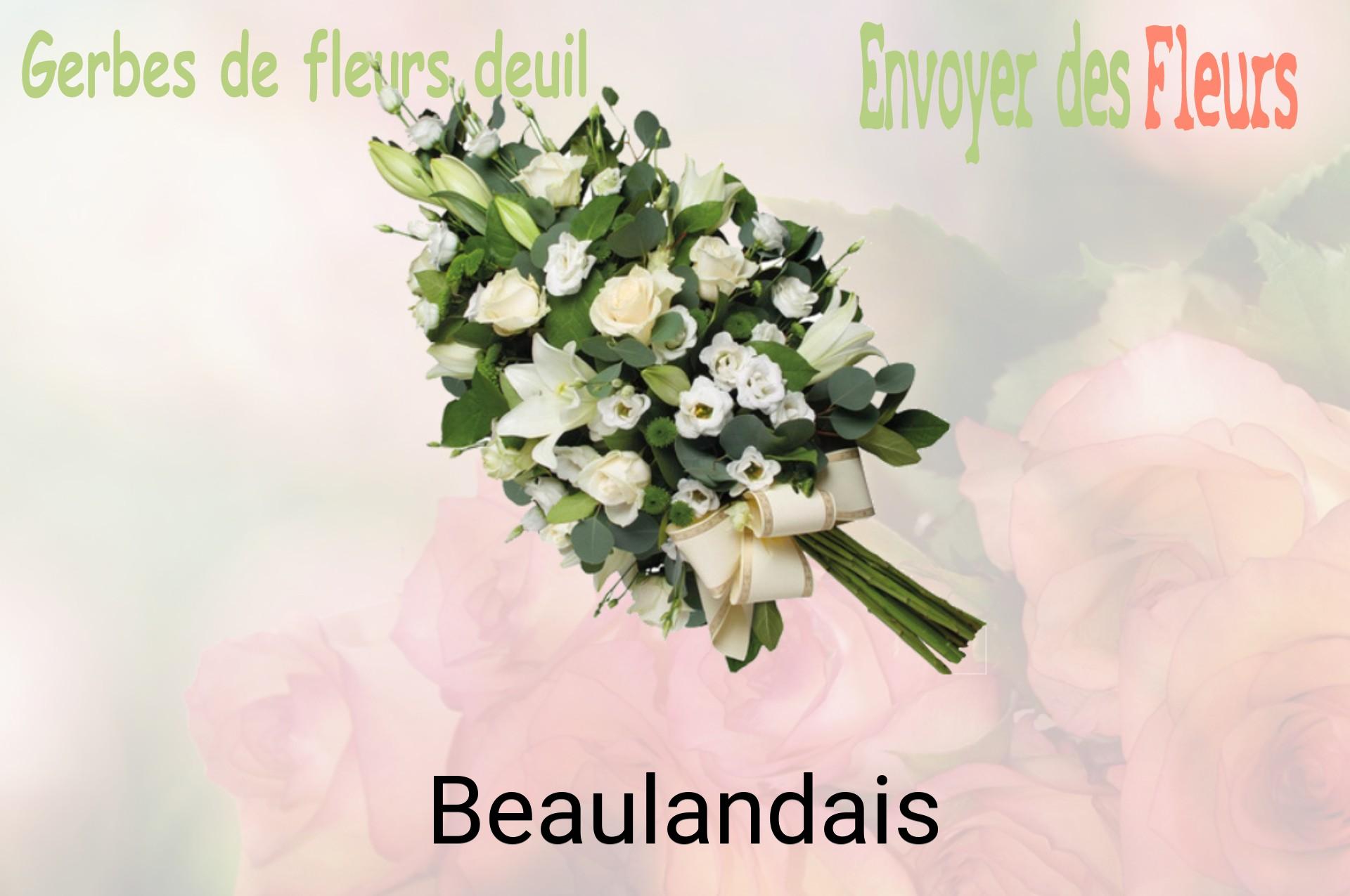 Gerbe de fleurs de deuil livrée à Beaulandais